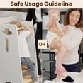 thumbnail image 2 of COSYLAND 3 Levels Adjustable Toddler Standing Tower - 33.5IN/85CM Stable Kids Kitchen Step Stool with Protective Crossbar - Wooden Toddler Kitchen Stool Helper(White & Natural), 2 of 8
