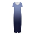 thumbnail image 3 of fatyb Robes Maxi à Manches Courtes pour Femmes Col Ras du Cou Décontractées Longues Robes Imprimées Robes T-Shirt d'Été, 3 of 5