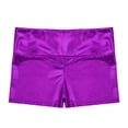 thumbnail image 4 of vastwit Girls Shiny Metallic Shorts Gymnastics Dance Shorts Purple 8, 4 of 5