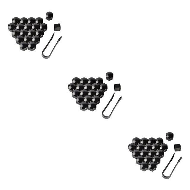 serony Pack de 20 Bouchons d'Écrou de Roue de Voiture Anti-Rouille Moyeu Automatique Couvercle de Vis Remplacement en Plastique 17-21mm Écrous d'Automobile Protecteurs Noir 19mm 3Set