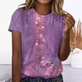 thumbnail image 2 of Birdeem Womens Casual Retro Printed Round Neck Short Sleeved Top, 2 of 4