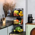 thumbnail image 2 of X-cosrack Metal Wire Basket Wall Mount, 3 Tier Wall Storage Basket Organizer with Hanging Hooks Chalkboards, Rustic Kitchen Fruit Produce Bin Rack Bathroom Tower Baskets (Black), 2 of 5