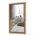 thumbnail image 1 of Gymax Rustic Wood Mirror Rectangular Frame Decor Wall Mounted Mirror w/ Back Board, 1 of 9