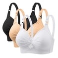 thumbnail image 1 of Huvoen Sports Bras 3pc Woman's Printing Gathered Together Large Size Daily Bra Underwear No Rims Multicolor s, 1 of 5
