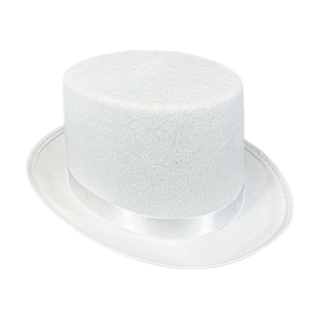 yuksok Chapeau Haut de Forme Costume Accessoire pour Performance sur Scène Festival Jeu de Rôle Blanc