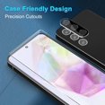 thumbnail image 4 of [3+3 Pack] Glass Screen Protector for Samsung Galaxy A35 with Camera Lens Protector, 3D Curved, 6.6 inch 2024 9H Tempered Glass for Galaxy A35 Glass Screen Protector, 4 of 6