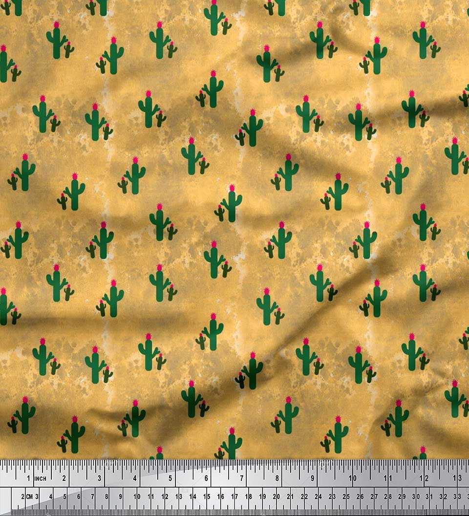 Soimoi Tissu Viscose Georgette Imprimé Cactus par Yard 42 Pouces de Large