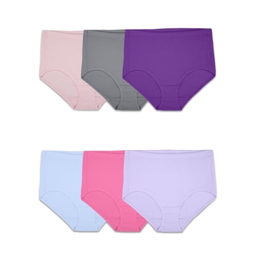 Fruit Of The Loom Womens Breathable Cotton-Mesh Brief Panty 6 Pack, 9, Assorted