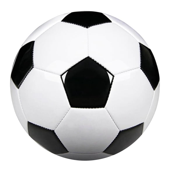 Soccer Ball Size 5 with Pump Needle Classic White Black Thicker PU Suitable for Youth Boy League Game Training Practice or Gift