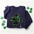 thumbnail image 3 of SDNall Chandail à Manches Longues pour Femmes, Imprimé Trèfle de la Saint-Patrick, Tunique Décontractée Ample à Col en V, 3 of 6