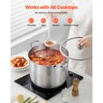 thumbnail image 4 of VEVOR Stainless Steel Stock Pot, 16-Quart Stainless Steel Stockpot with Glass Lid, PFOA-Free, PFAS-Free, Compatible with Gas Stoves, Induction Cooktops, Electric Stoves, for Soups, Stews, and Pasta, 4 of 9