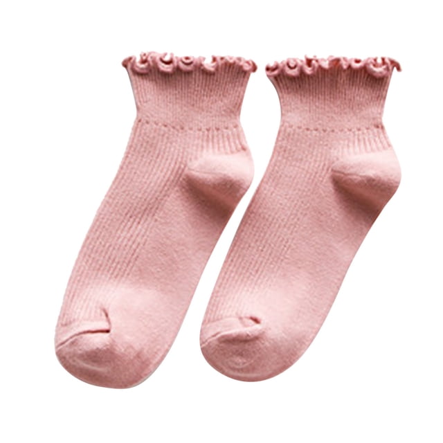 GDREDA Thermal Socks Women Edge Vertical Striped Boat Socks Fresh Socks Pink,One Size