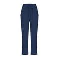 thumbnail image 3 of Birdeem Womens Solid Color Drawstring High Waist Pocket Loose Large Size Cotton Casual Pants, 3 of 6
