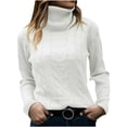 thumbnail image 2 of Dvkptbk Chandail à Col Roulé Uni pour Femme, Chandail à Col Roulé Mode, Chandail Décontracté en Tricot à Manches Longues, 2 of 6
