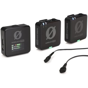 RODE Wireless PRO Système de Microphone Sans Fil Compact avec Code Temporel, Enregistrement Flottant 32 Bits à Bord, 2 Microphones Lavalier et Étui de Charge Intelligent pour la Réalisation de Films et la Création de Contenu