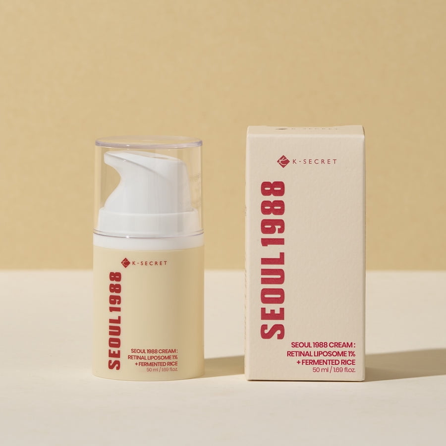 K-SECRET SEOUL 1988 Retinal Cream – Formulated with Advanced Retinal Liposome 1% and Fermented Rice Extract | Daily Fine Lines and Skin Texture Care | Korean Skincare, 50ml / 1.69 fl oz