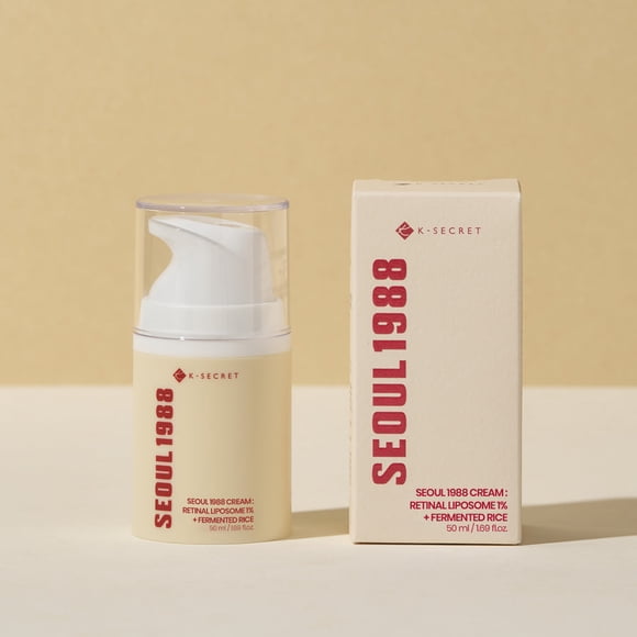 K-SECRET SEOUL 1988 Retinal Cream – Formulated with Advanced Retinal Liposome 1% and Fermented Rice Extract | Daily Fine Lines and Skin Texture Care | Korean Skincare, 50ml / 1.69 fl oz