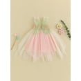 thumbnail image 2 of Faithtur Robe pour Tout-Petits Enfants Filles Papillon Broderie à Étages Tulle Sans Manches Robe Camisole Été Vêtements Décontractés Robe Princesse, 2 of 9
