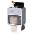thumbnail image 2 of Bathroom Tissue Box Dispenser, Waterproof Toilet Paper Holder Smart Storage PP Easy Changing  for Hotel Blue,Grey, 2 of 8