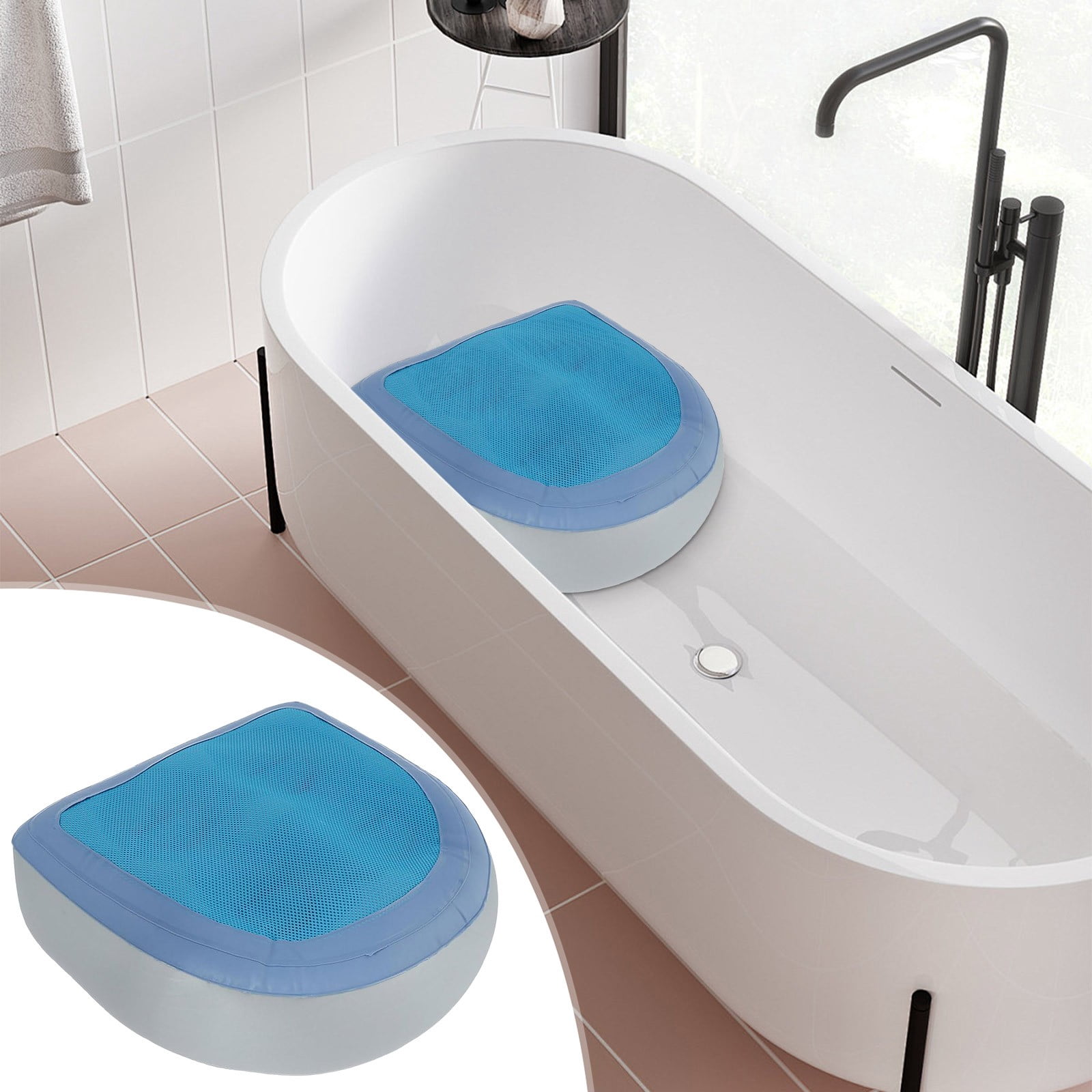 Vaidha Inflatable Hot Tub Booster Seat | Mesh Bathtub Cushion with Suction Cups | Spa Bath Seat Riser for Enhanced Comfort & Stability | 1-Piece Set