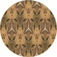 thumbnail image 1 of Ahgly Company Machine Washable Indoor Round Transitional Saddle Brown Area Rugs, 7' Round, 1 of 7