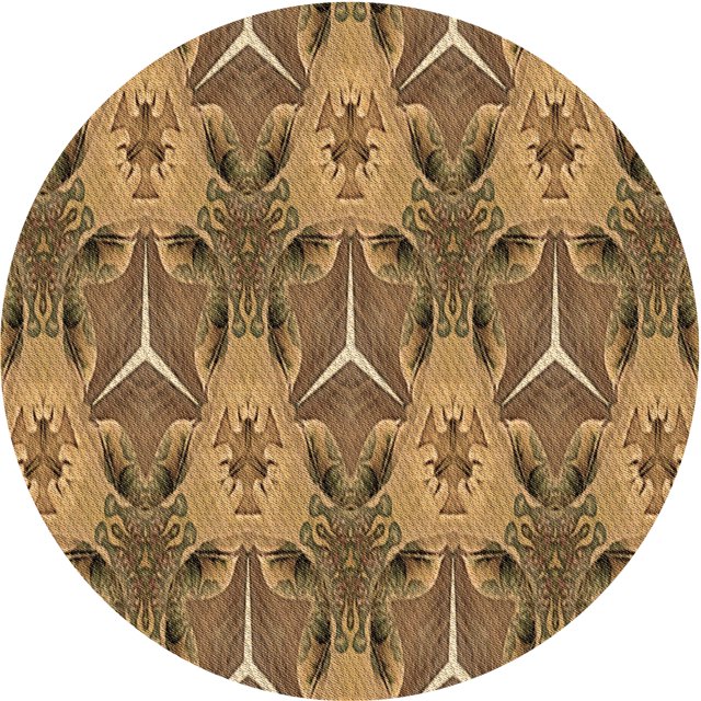 Ahgly Company Machine Washable Indoor Round Transitional Saddle Brown Area Rugs, 7' Round