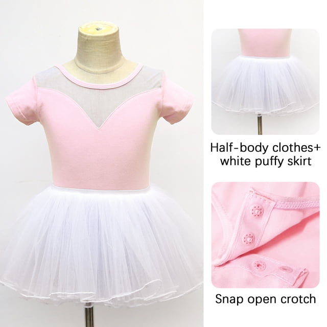 AherBiu Baby Girl Clothes Rompers Skirt Jumpsuits Solid Color Shorts Rompers Long Sleeve Stretch Ballet Dance Bodysuit Performance Costume