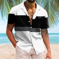 thumbnail image 2 of BOBOGOJP Mens Casual Button Down Shirts Cotton Linen Button Down Tropical Holiday Beach Shirts,Black M, 2 of 4