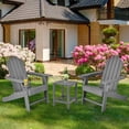 thumbnail image 2 of Costway 4PCS Patio Adirondack Chair Weather Resistant Garden Deck W/Cup Holder Grey, 2 of 7