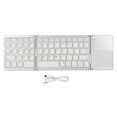 thumbnail image 2 of Foldable  Keyboard, USB Charging 63 Keys Pocket Size 3 Folding Keyboard With Touchpad 10m Connection  For Laptop Silver White, 2 of 8