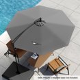 thumbnail image 2 of Gymax 10 FT Patio Offset Umbrella w/ X-shaped Base Infinite Tile & 360° Rotation Grey, 2 of 10