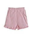 thumbnail image 1 of Timegard Baby Girls Clothes Toddler Ribbed Cute Elastic Waist Children Casual Comfy Loose Ruffle Shorts, 1 of 5