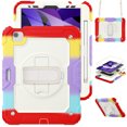 thumbnail image 1 of XYX For iPad Air 5th/4th Generation 10.9 inch 2022/2020 Case, 360 Rotating Shockproof Cover with Stand, Screen Protector, Shoulder Strap, Rainbow Red, 1 of 7