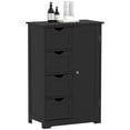 thumbnail image 1 of kleankin Armoire de Rangement de Salle de Bain avec Tiroirs et Tablette Ajustable, Noir, 1 of 10