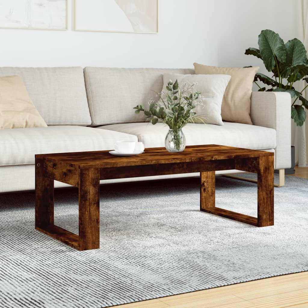 vidaXL Coffee Table Smoked Oak 102x50x35 cm Engineered Wood