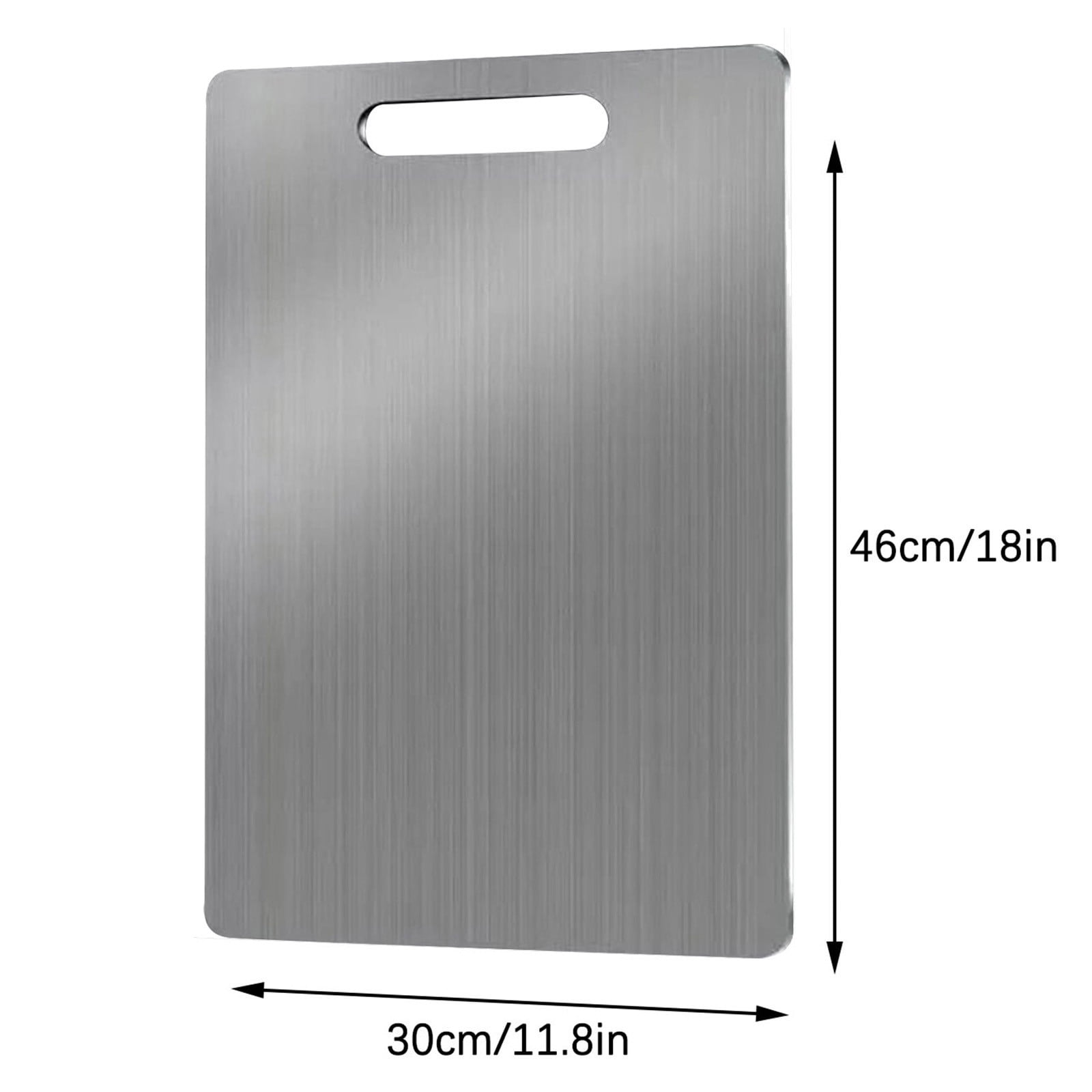 Planche à Découper en Acier Inoxydable Planche à Hacher de Cuisine Qualité Alimentaire Lavable au Lave-Vaisselle Antidérapante Résistante à la Rouille pour Viande Fruits Légumes Nettoyage Facile Rangement Sopatenor