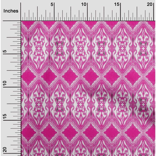 oneOone Cotton Poplin Fabric Geometric Ikat Decor Fabric Printed BTY 42 Inch Wide