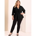 thumbnail image 3 of GRACE & GRANDEUR Blazer Péplum Uni à Volants Froncé à Col en V pour Femme Grande Taille, 3 of 6