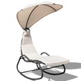 thumbnail image 1 of Costway  Patio Hanging Chaise Lounge Swing Canopy Cushion Beige, 1 of 9