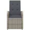 thumbnail image 2 of vidaXL Chaises de Jardin Inclinables 2 Pcs avec Coussins en Rotin Gris, 2 of 4