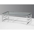 thumbnail image 1 of TABLE BASSE K-LIVING NAOMI AVEC PLATEAU EN VERRE TRANSPARENT ET BASE EN ACIER INOXYDABLE POLI CHROMÉ, 1 of 6