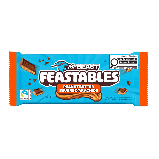 Feastables MrBeast Peanut Butter Milk Chocolate Bar, 60g