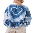 thumbnail image 1 of Women‘s Spring Long Sleeve Heart Tie Dye Print Crewneck Pullover, 1 of 6