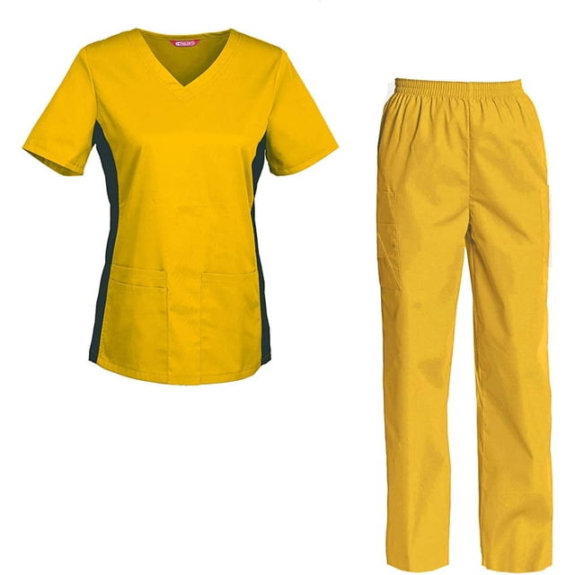 Women's Scrubs Set Scrub Top and Pants Scrubs Set
