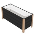 thumbnail image 2 of Jardinière Surélevée en Aluminium Résistante aux Intempéries – Rectangle Profond, Coins Arrondis Sécuritaires, Trous de Drainage – Parfaite pour Patio, Balcon, Cour, Fleurs et Légumes – Taille : 100x40x45 cm, Couleur : Gris, 2 of 8