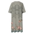 thumbnail image 5 of TJAZFJPA Robe Charleston Mode Femme Été Style Plage Imprimée Col en V Manches 5/4 Robe Décontractée (1) Robes en Cuir pour Femmes Robes d'Hiver, 5 of 5