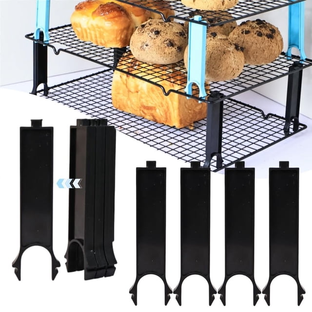 Rack Storage Solution for Kitchen and Pantry – Wire Rack Stacker Set of 4 for Efficient Organization and Space Saving Durable Metal Shelving for Homes