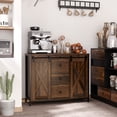 thumbnail image 2 of HOMCOM Industrial Buffet Cabinet Kitchen Sideboard with Sliding Barn Doors, 2 of 10