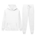 thumbnail image 1 of Weiqiqre Sweats for Men Sets Solid Color Loose Fit Basic Pullover Hoodies Sweatshirt Sport Jogging Suits, 1 of 7