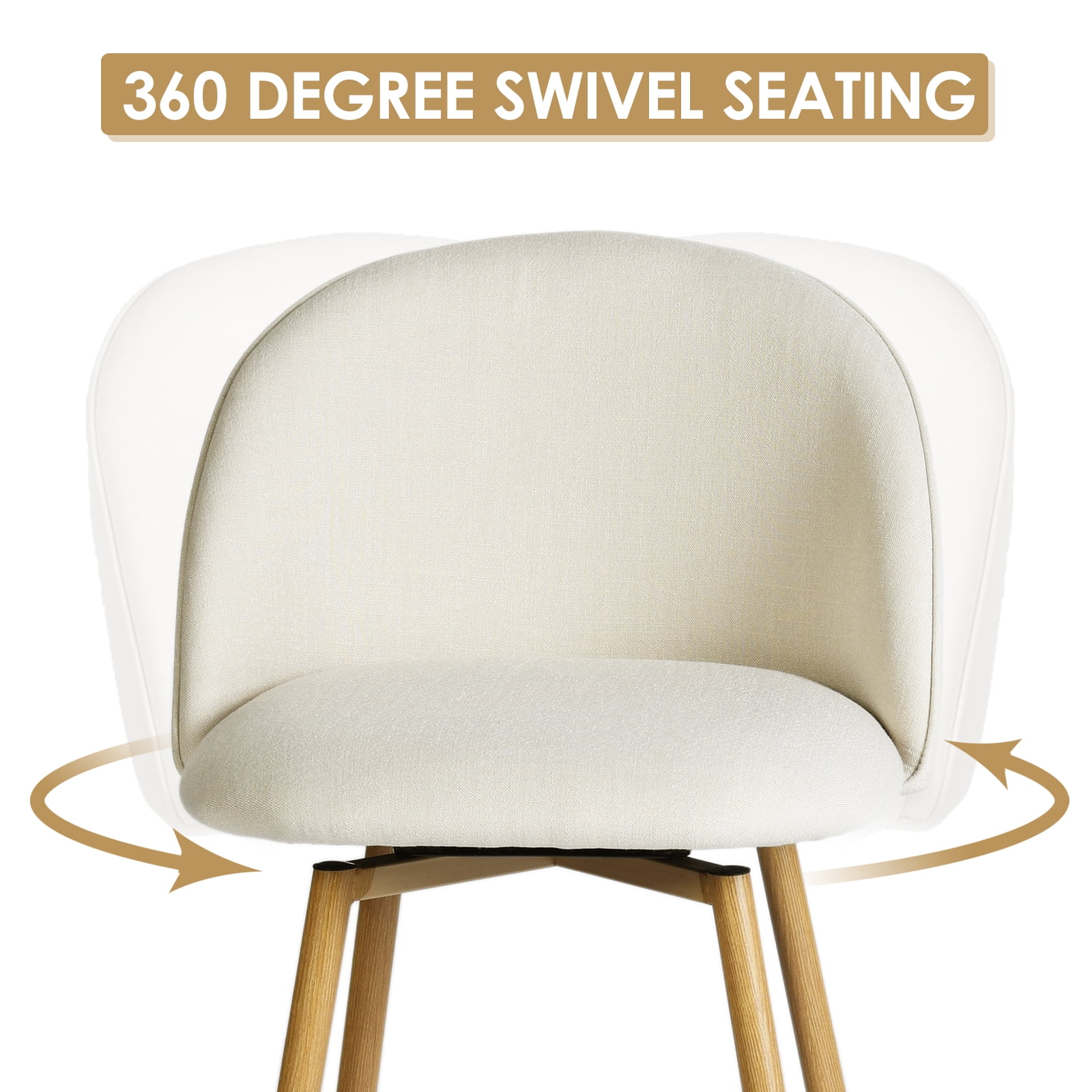 Ensemble de 2 tabourets de bar modernes Homy Casa avec revêtement en tissu et pieds en bois - Hauteur du siège : 66 cm